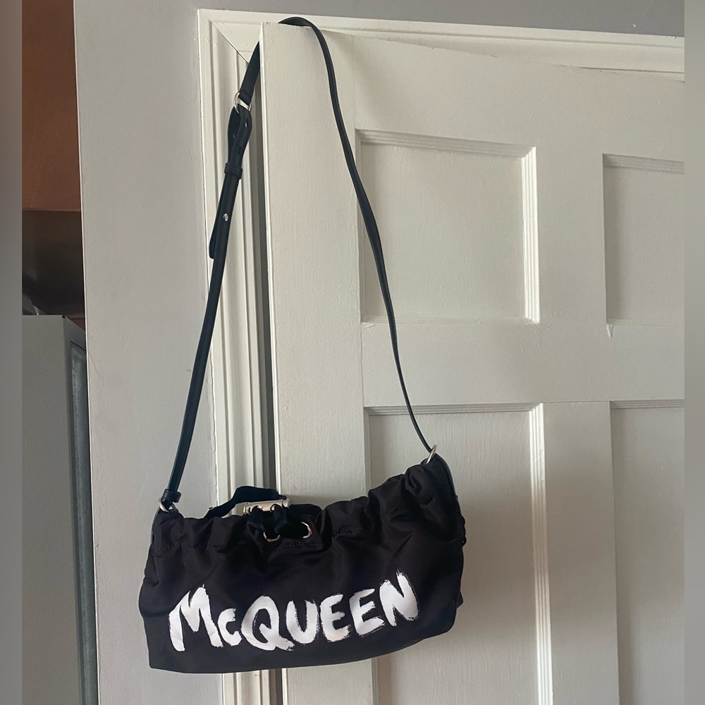 Alexander McQueen Graffiti Print Bundle Mini Crossbody Bag